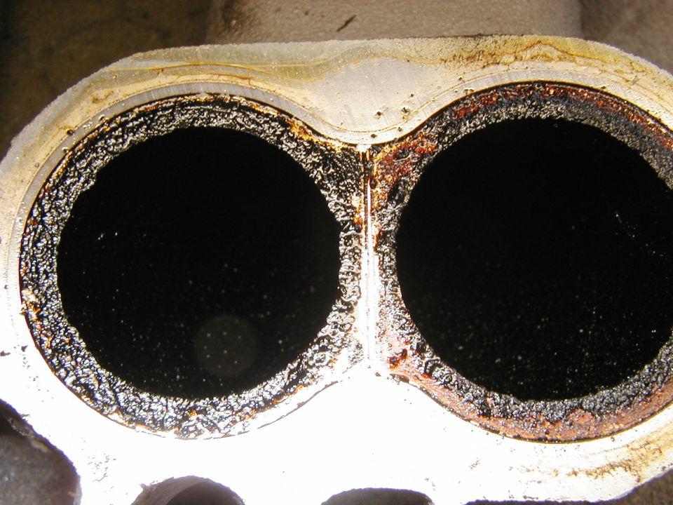 A shot up one of the intake runners before cleaning.