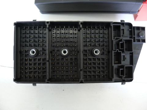 1976 Chevrolet Corvette - This is a close-up view of an automotive fuse box, showing its intricate array of connectors and housing.