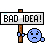 1995 Ford Bronco - A humorous pixel art image depicts a sign warning 'BAD IDEA!' next to a dejected character.
