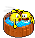 1995 Ford Bronco - A humorous depiction of two characters enjoying a relaxing soak in a hot tub.