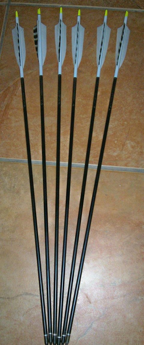 1993 Ford Bronco - Six arrows are laid out on a tiled floor, ready for use.