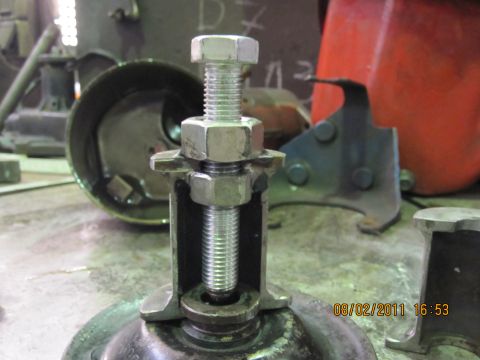 1973 Ford Ranchero - A mechanical part with visible hardware and a date stamp of 08/02/2011.