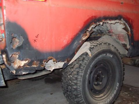 1979 Ford Bronco - Severe rust is visible on the rear fender of this 1979 Ford Bronco.