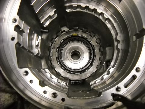 1993 Ford C-150 (Centurion Conversions) - Internal view of a transmission torque converter, likely for an E4OD rebuild.