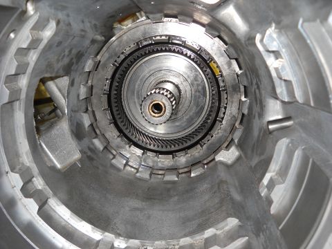 1993 Ford C-150 (Centurion Conversions) - Close-up view of the internal components of an automatic transmission.