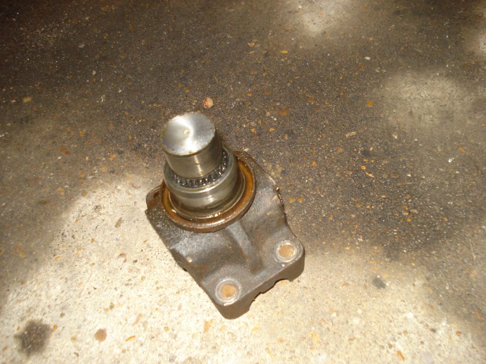 Metal wheel bearing hub assembly with ball bearings and a flange with two bolt holes
