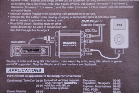 2003 Ford Taurus - This diagram illustrates the connections for an iPod interface kit with car audio and other devices.
