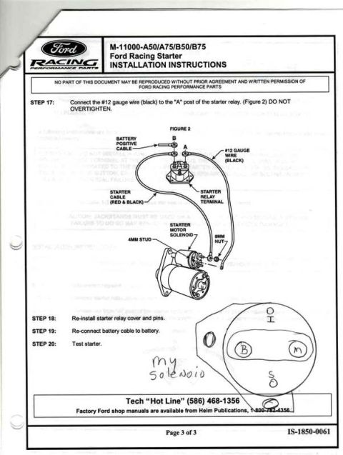 1990 Ford Bronco - This document details the installation of a Ford Racing starter, not a 1990 Ford Bronco.