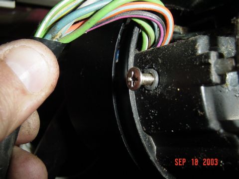 1989 Ford Bronco - Wiring harness and screw detail. Date stamp reads SEP 18 2003.