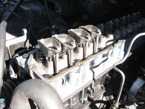 1981 Ford Bronco - The internal components of an engine's valve train are shown in this close-up view.