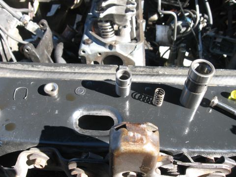 1981 Ford Bronco - Engine components, including lifters and springs, are laid out on a black surface.