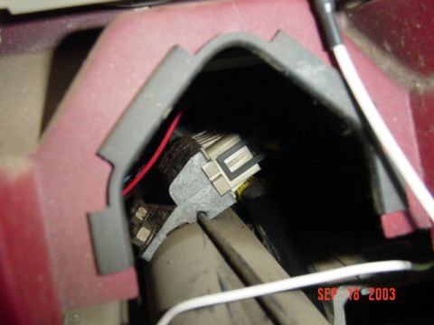 1989 Ford Bronco - Detail of vehicle wiring and electrical connector, photographed on September 18, 2003.