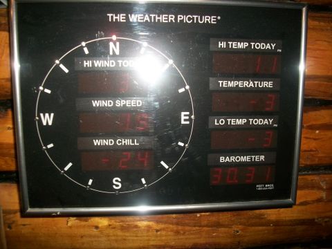 1986 Chevrolet Blazer - This digital weather station displays current conditions including wind speed, temperature, and barometric pressure.