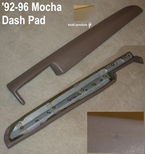 1983 Ford Bronco - SOLD '92-96 Mocha Dash Pad with small puncture (it fell onto another pad's stud before I boxed them) IF THE IMAGE IS TOO SMALL, click it. S…