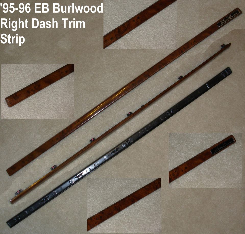 1995-96 Ford Bronco Eddie Bauer burlwood right dash trim strip parts