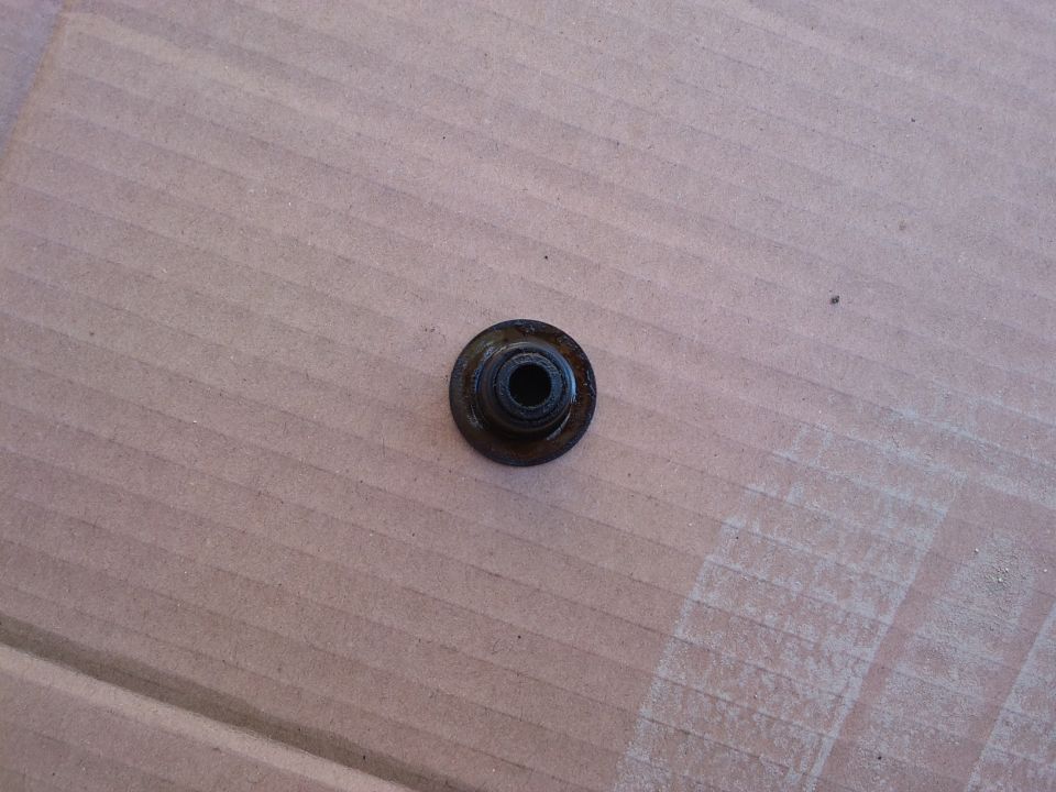 Valve seal on a cardboard surface