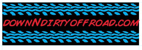 1995 Ford Bronco - Graphic tire tracks and the website name DOWNNDIRTYOFFROAD.COM.