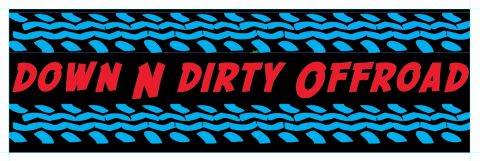1995 Ford Bronco - A graphic banner displays "DOWN N DIRTY OFFROAD" surrounded by tire tread patterns.