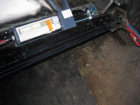 1983 Ford Bronco - the product used for small sections. The epoxy mixes in the spout as it comes out. You need a special caulk type gun, note the double tube.