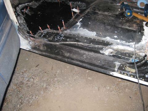 1983 Ford Bronco - Pieces attached and ready for rust converter and sealing. Inside, on the floor I did the following: 1. I put rust converter down 2. After t…