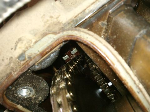 1998 Ford Crown Victoria - Engine internal components, including a timing chain, are visible in this close-up view.