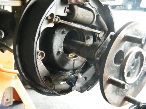 1982 Ford Bronco - This image shows a close-up of a vehicle's rear axle brake assembly, not the entire vehicle.