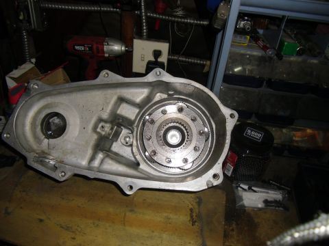 1992 Jeep Wrangler - Close-up of a disassembled transfer case part, showing internal components and housing.
