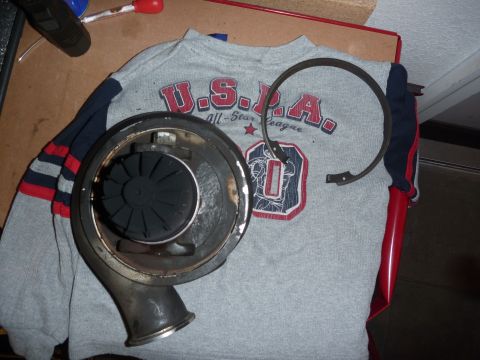 1997 Dodge 2500 - Turbocharger and clamp on a sweatshirt with U.S.A. All-Star League graphic.