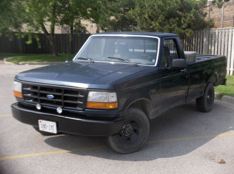 1994 Ford F-150 - This 1994 Ford F-150 pickup truck is seen from a 3/4 front angle.