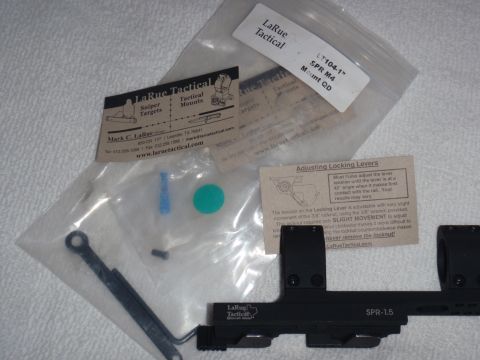 1991 Ford Bronco - LaRue Tactical SPR M4 Mount QD and associated parts, including instructions for adjusting locking levers.