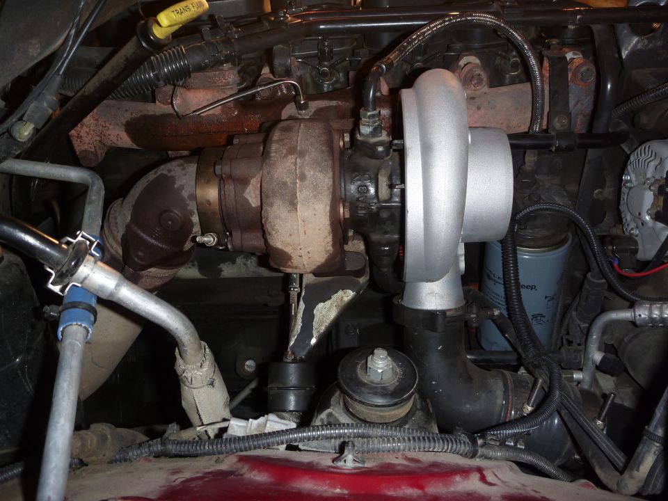Turbocharger and engine components in a vehicle