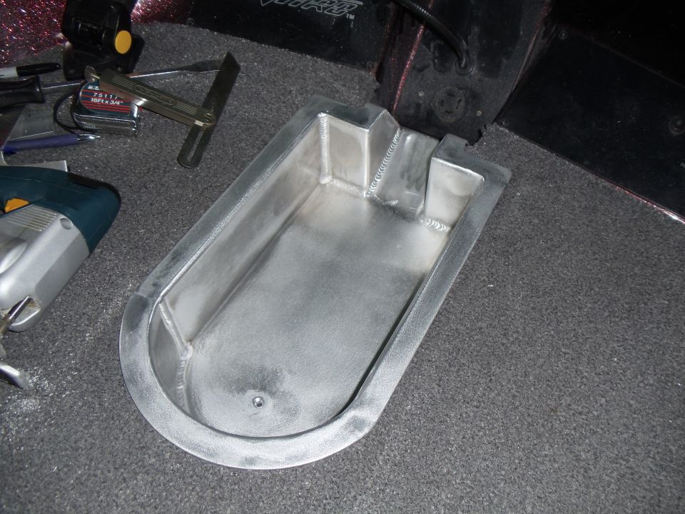 Aluminum foot control tray with welded seams