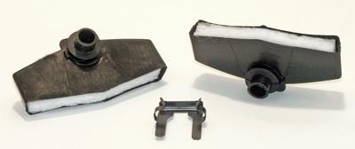 1990 Ford Bronco - Two air filter elements and a metal clip are displayed against a white background.