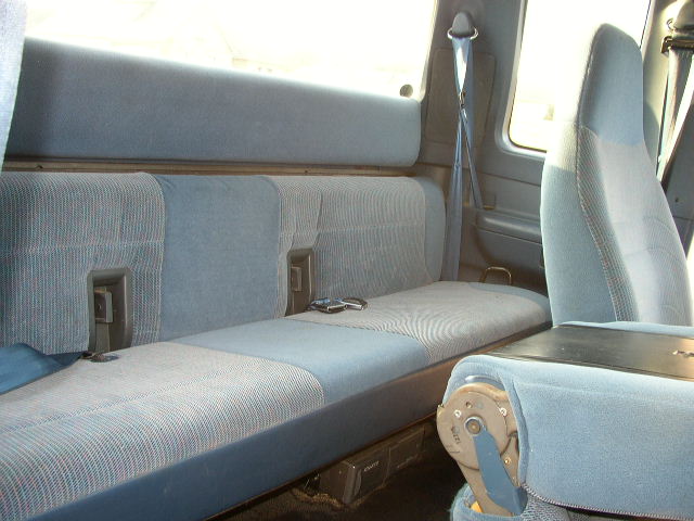 Interior rear bench seat of a 1995 Ford Bronco