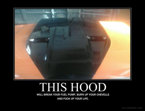 1996 Ford F-150 - This is a meme about a car hood with text below the image.