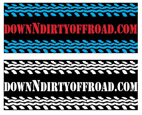 1995 Ford Bronco - This image displays two graphic designs tire tracks and the website name DOWNNDIRTYOFFROAD.COM.
