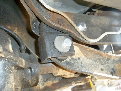 1995 Ford Bronco - Here is the new drop bracket installed. I had to use the old hole for the pivot arm and the old bolt to re-mount the bracket, the other bol…