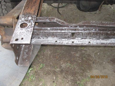 1983 Ford Bronco - Here I had cleaned up the rust on the cross member and treated it with Metal Ready.