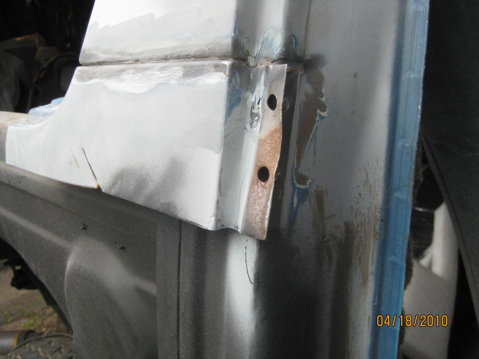 This is the hardest piece to get off.  The top and 1/4 panel pieces were spot welded from the inside before the inner skin is put on.