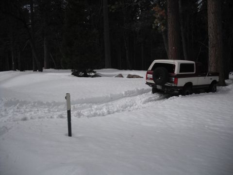1991 Ford Bronco - Ford Bronco navigates through a snowy landscape with trees in the background.