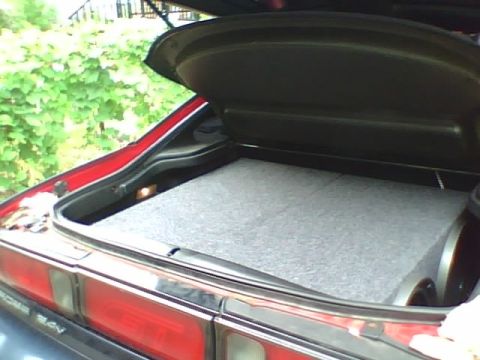 1994 Ford Probe - 4 Kenwood 12" subs . passengerside view.