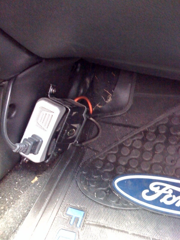 I installed a 110v power inverter [to power the Digital TV Converter Box].