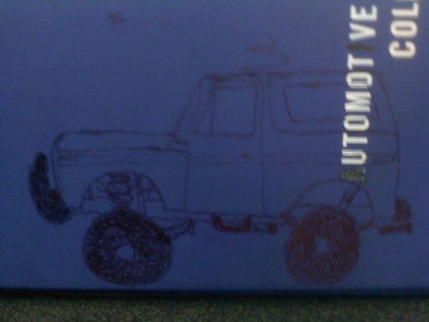 1979 Ford Bronco - A sketch of a 1978 Ford Bronco, identified by its body style, is depicted from a three-quarter front angle.
