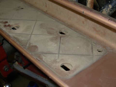 1983 Ford Bronco - The step pad (F2TZ16490A) covers most of the step bracket, so the studs could be replaced by drilling through the fiberglass where the pad…