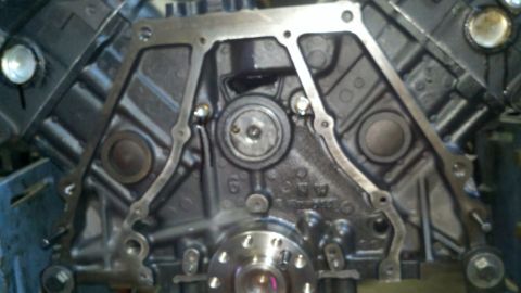 2002 Ford Excursion - Engine block detail showing gasket mounting points and internal components.