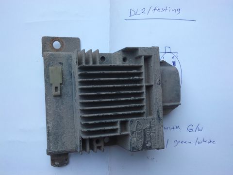 1998 Ford Crown Victoria - Ford voltage regulator part, possibly for DRL testing, with wiring notes.