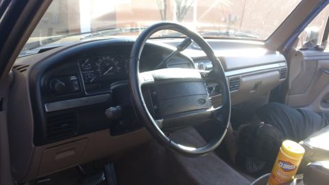 1994 Ford Bronco - Interior view of a 1994 Ford Bronco, highlighting the dashboard and steering wheel.