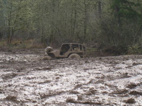 1978 Ford Bronco - An off-road vehicle is deeply mired in mud, with trees and foliage in the background. The 'SUPERMOTORS.NET' watermark is visible in the low…