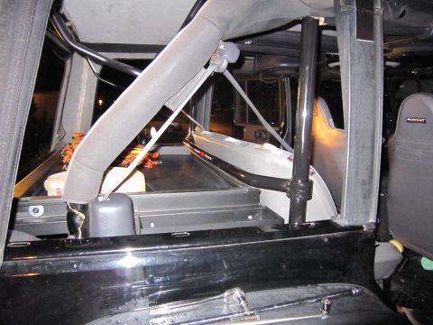 2008 Jeep Wrangler - Interior view of a 2008 Jeep Wrangler, highlighting the roll cage structure.