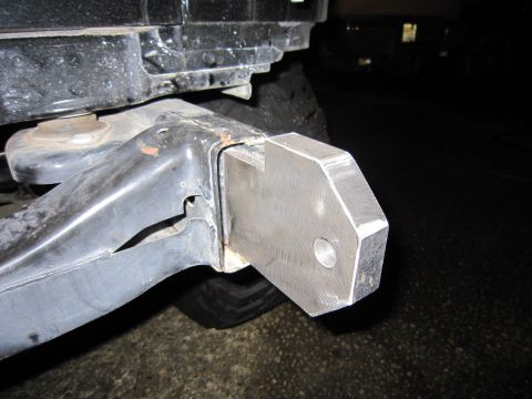 2008 Jeep Wrangler - Custom metal bracket installed on vehicle frame, possibly for aftermarket bumper.